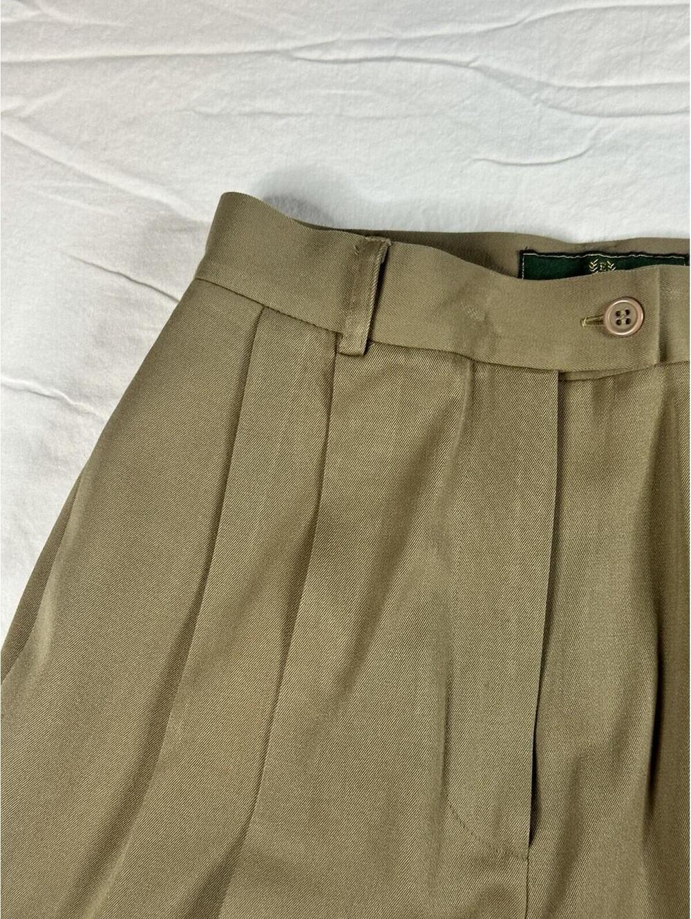 🤎✨Vintage Embassy Row Petites  Pure Wool Pleated Dress Pants Trousers khaki 6P - Picture 5 of 14